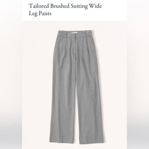 NWT❗️A&F Grey Brushed Suiting Tailored Wide Leg Trouser Pant